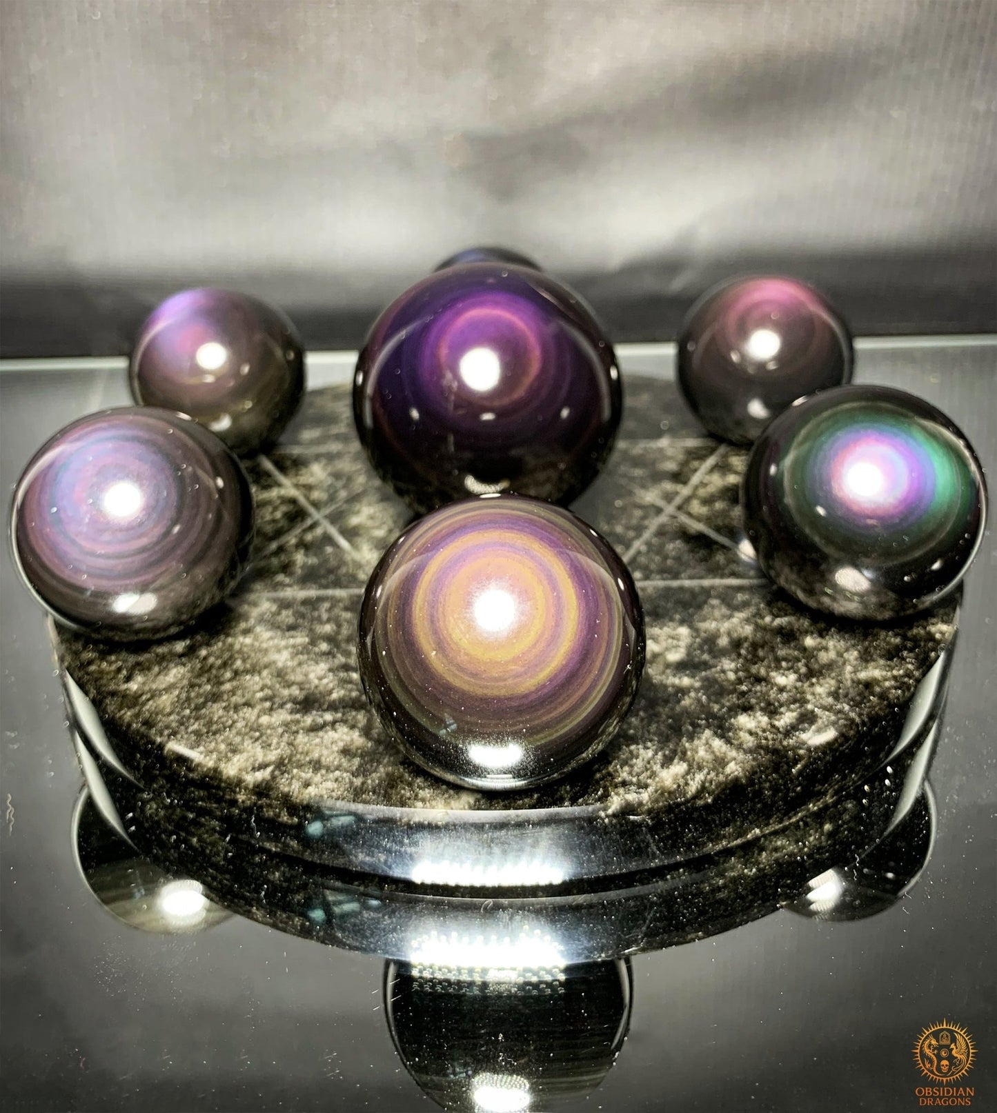 Hexagramme en Obsidienne Œil Céleste – vortex energetique | obsidian dragons