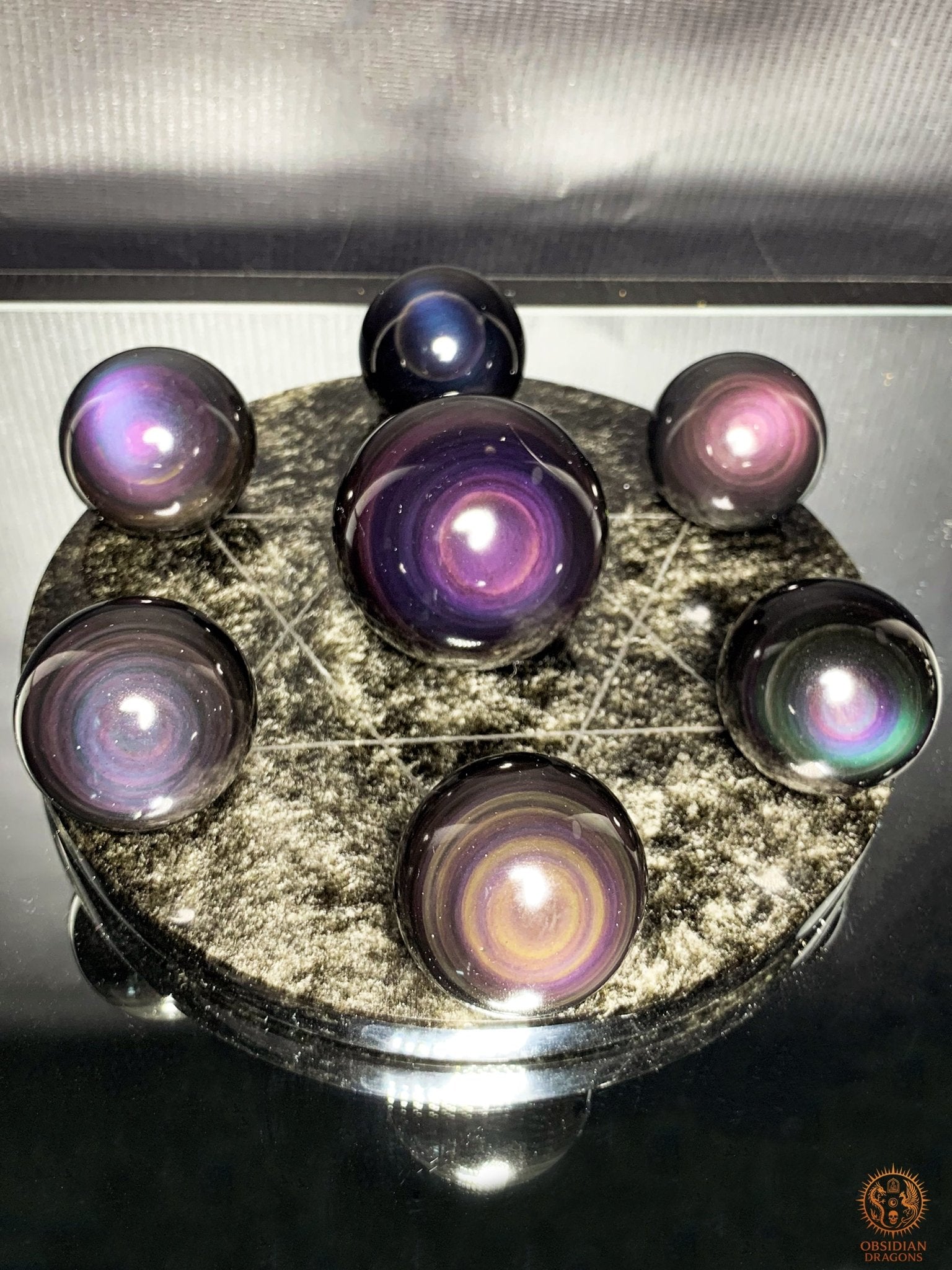Hexagramme en Obsidienne Œil Céleste – vortex energetique | obsidian dragons