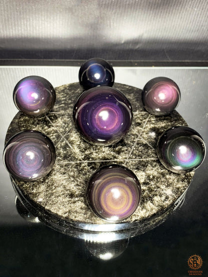 Hexagramme en Obsidienne Œil Céleste – vortex energetique | obsidian dragons