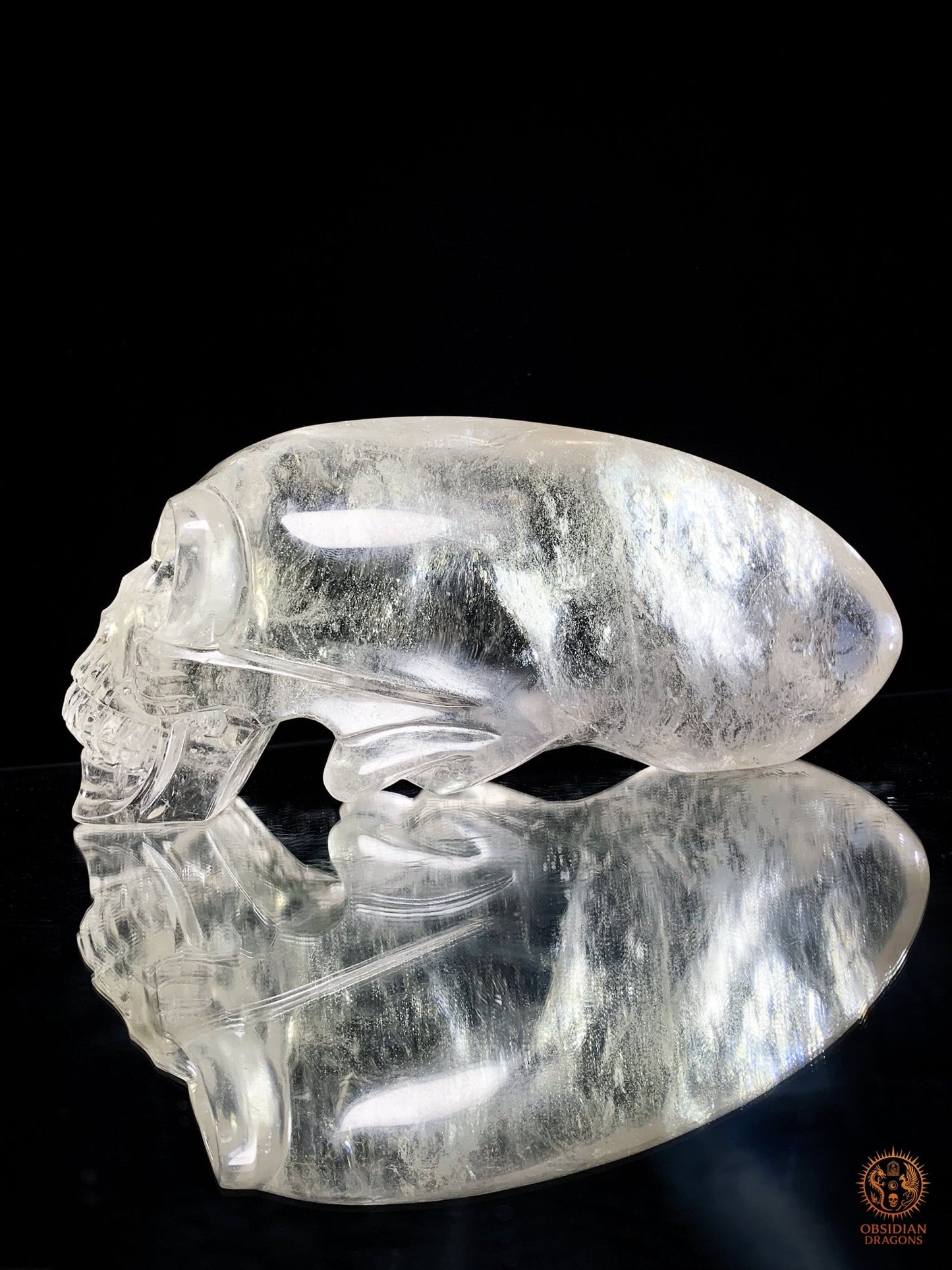 Imposant Crâne de Cristal Alien en Cristal de Roche - Rare | obsidian dragons