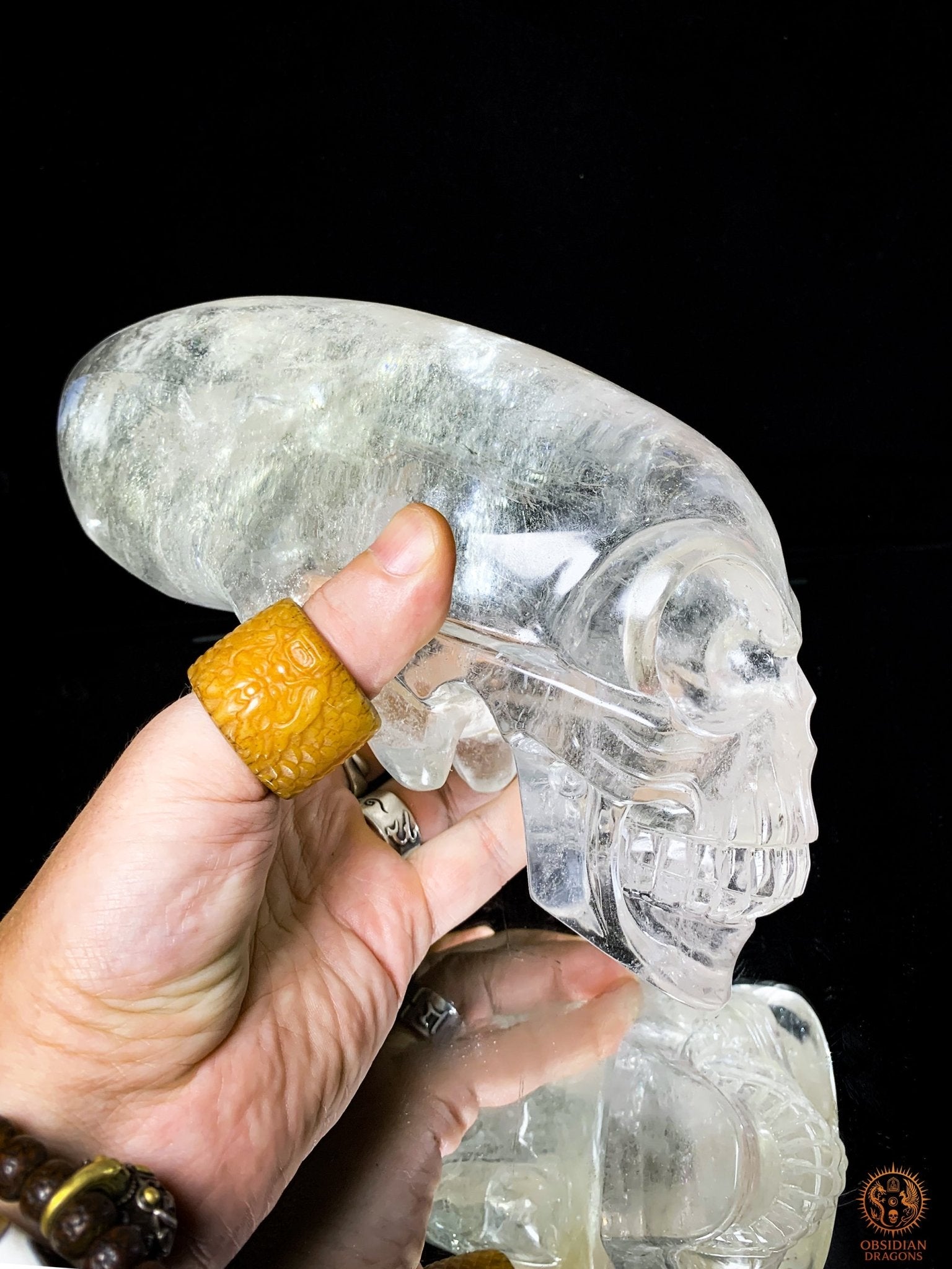 Imposant Crâne de Cristal Alien en Cristal de Roche - Rare | obsidian dragons