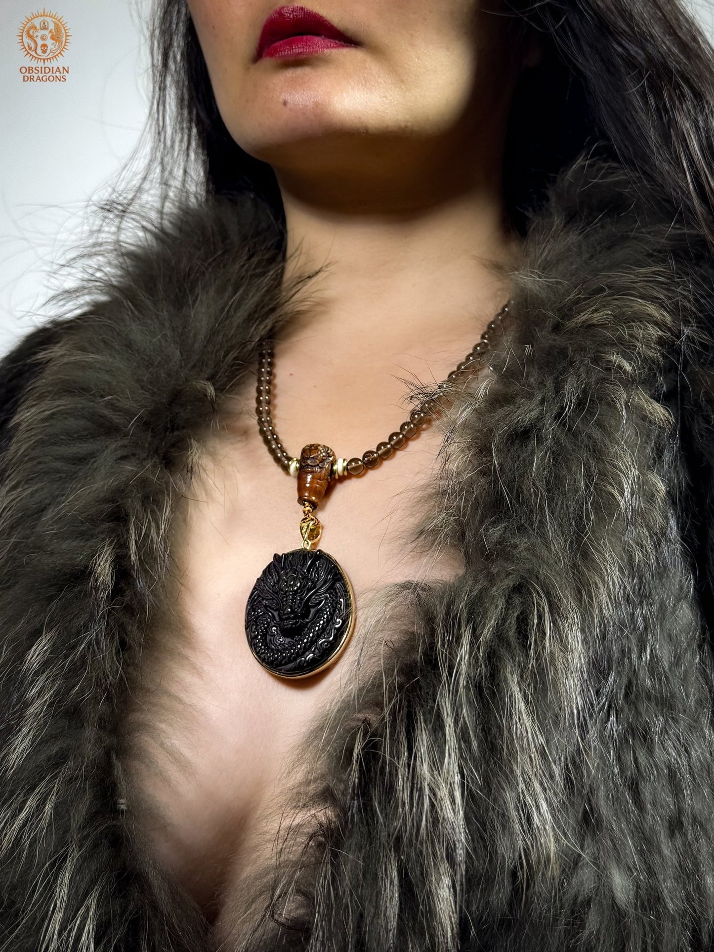 Mala Dragon en Obsidienne – Talisman de Protection Unique