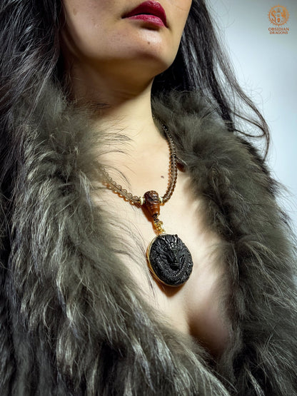 Mala Dragon en Obsidienne – Protection et Énergie - unique | obsidian dragons
