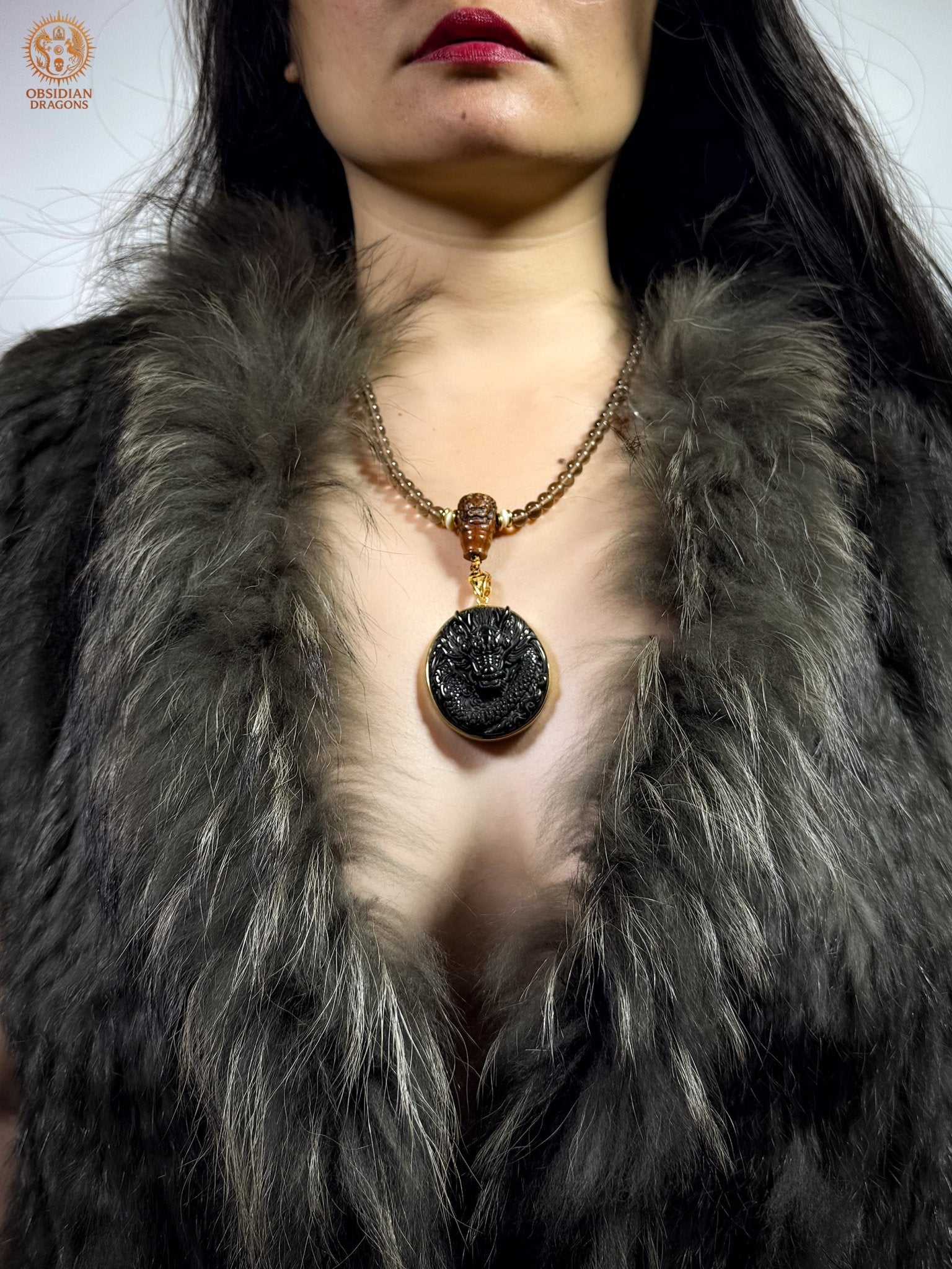 Mala Dragon en Obsidienne – Protection et Énergie - unique | obsidian dragons