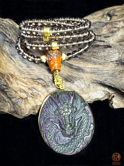 Mala Dragon en Obsidienne – Protection et Énergie - unique | obsidian dragons