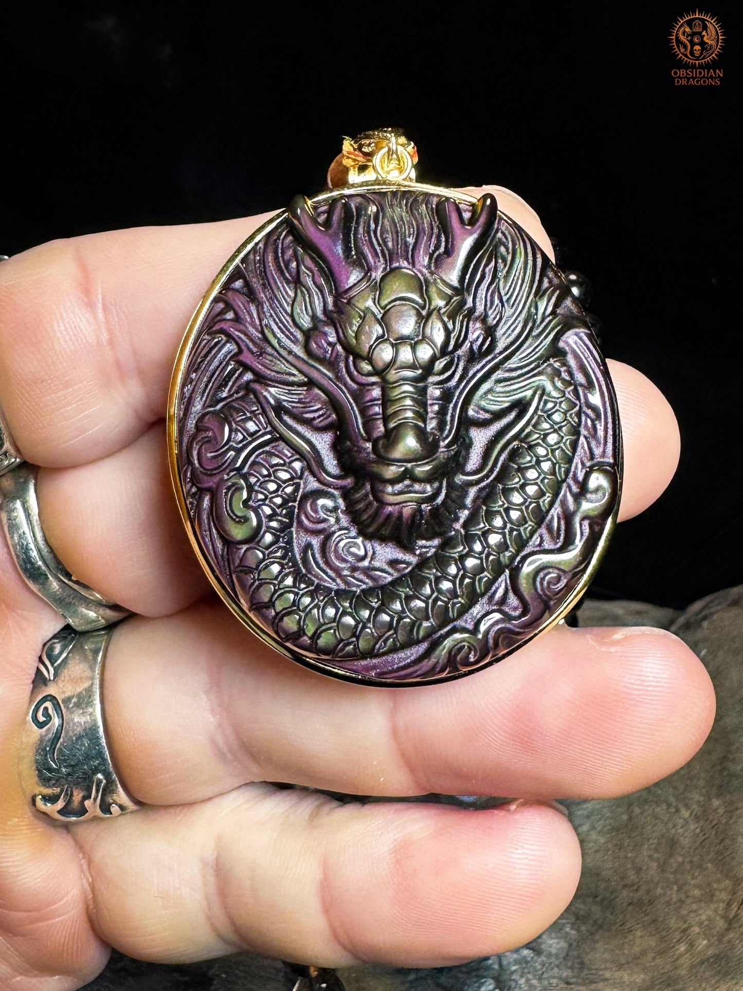 Mala Dragon en Obsidienne – Protection et Énergie - unique | obsidian dragons