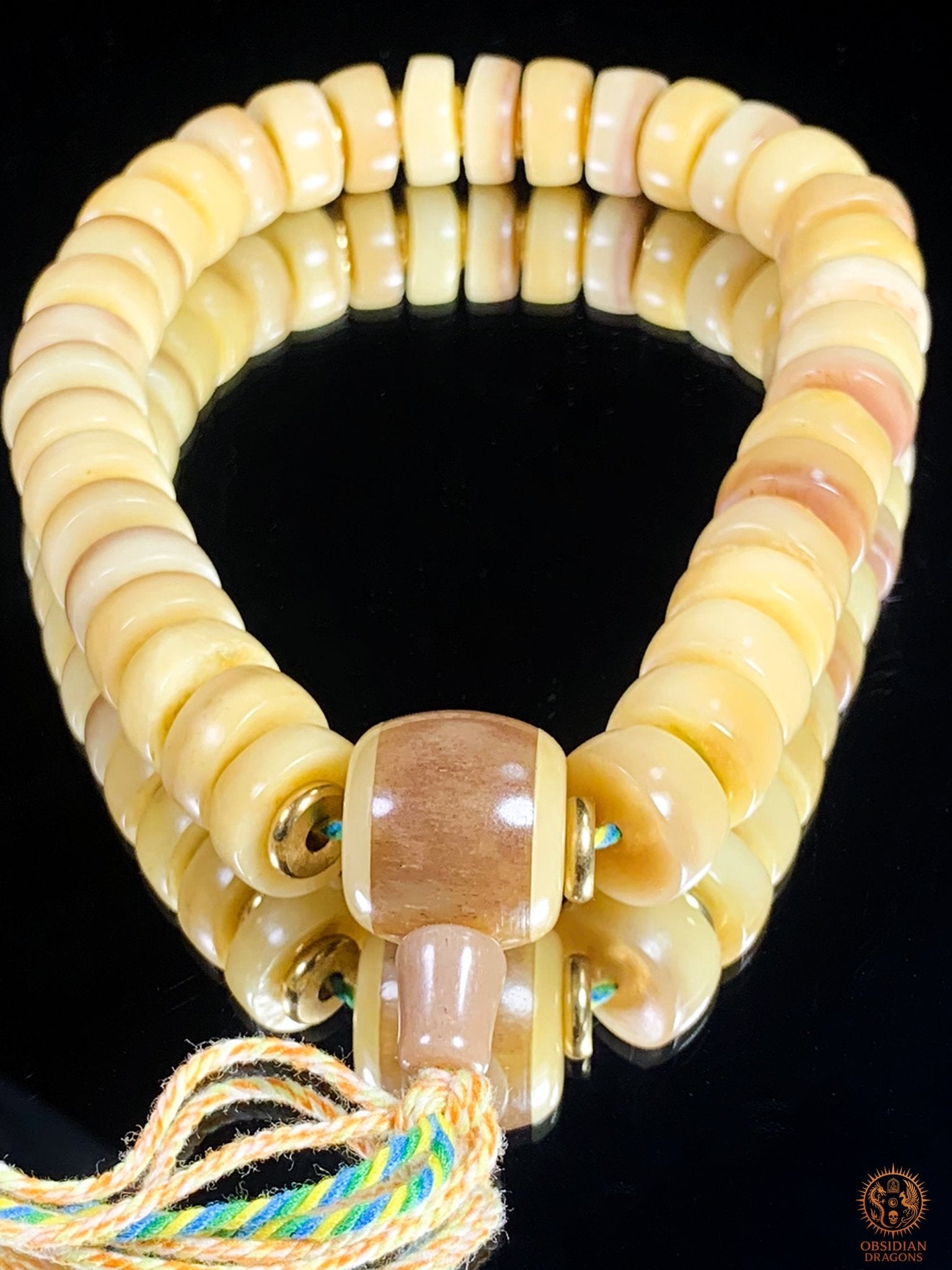 Mala de Ceinture en Os de Buffle - 36 Perles | obsidian dragons
