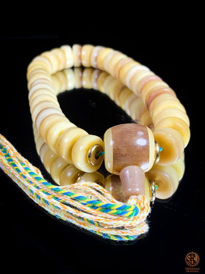 Mala de Ceinture en Os de Buffle - 36 Perles | obsidian dragons
