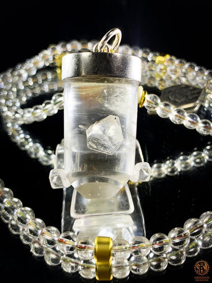 Mala en Cristal de Roche – Pointe de Cristal – Sak Yant Phutson | obsidian dragons