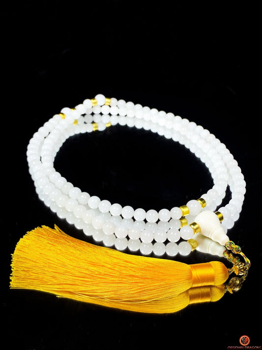 Mala en Jade Blanc – Mala Zen – Cérémonie du Thé | obsidian dragons