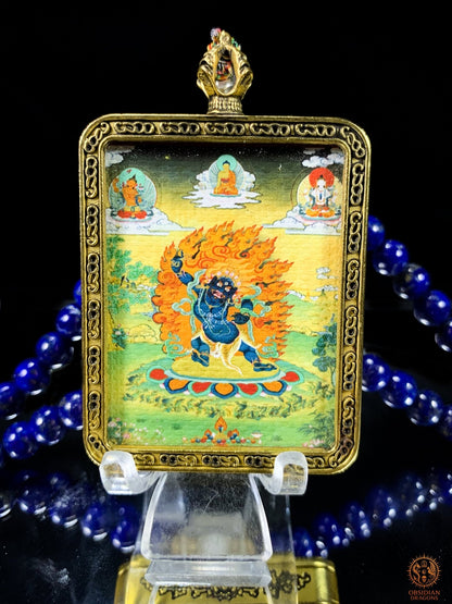 Mala en Lapis Lazuli – Ghau de Vajrapani - Tangka Tibétain | obsidian dragons