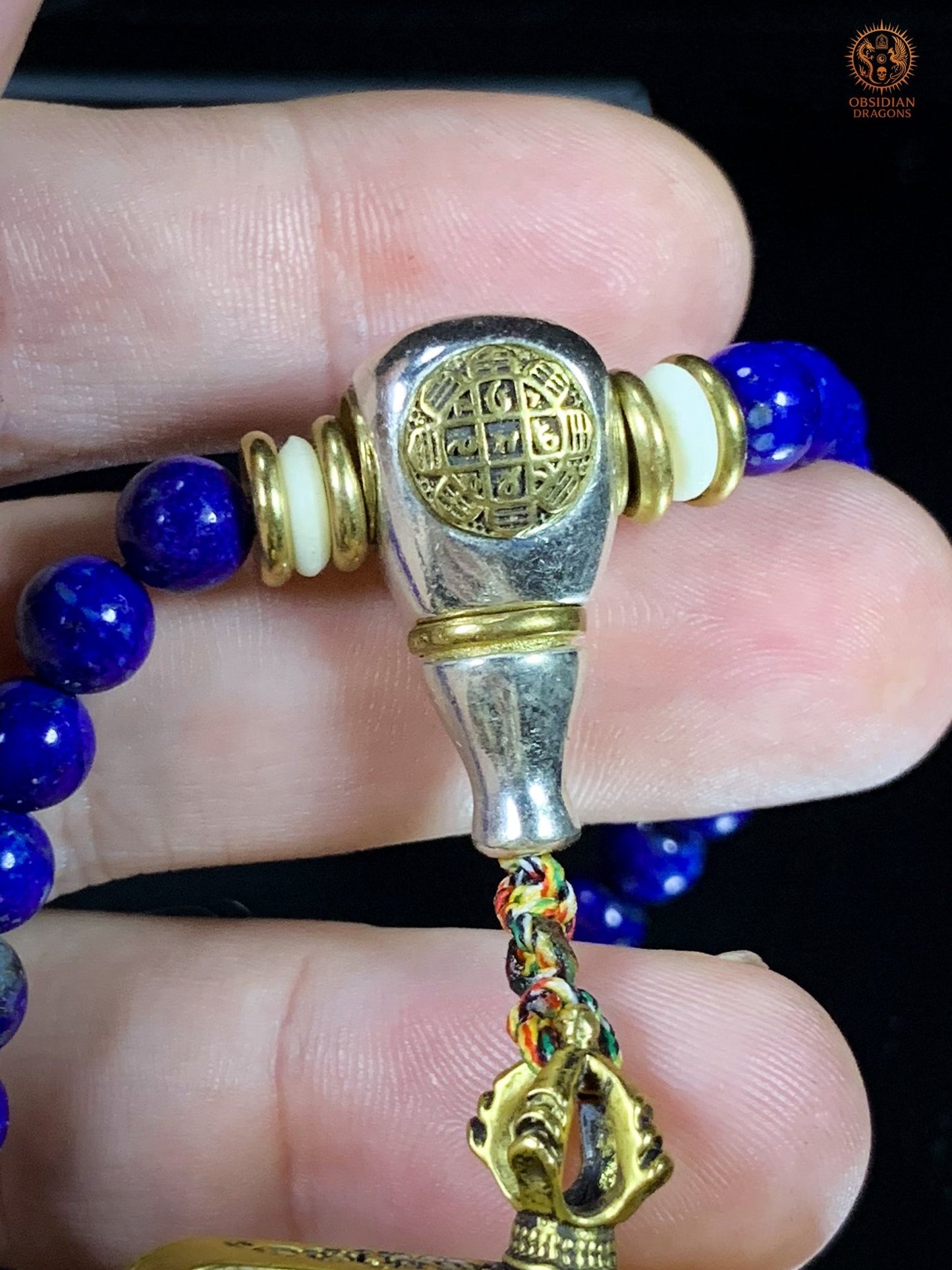 Mala en Lapis Lazuli – Ghau de Vajrapani - Tangka Tibétain | obsidian dragons