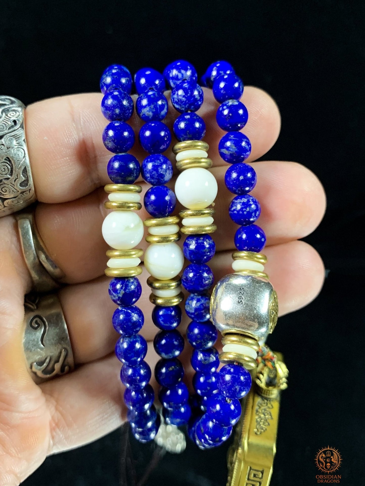 Mala en Lapis Lazuli – Ghau de Vajrapani - Tangka Tibétain | obsidian dragons