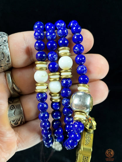 Mala en Lapis Lazuli – Ghau de Vajrapani - Tangka Tibétain | obsidian dragons