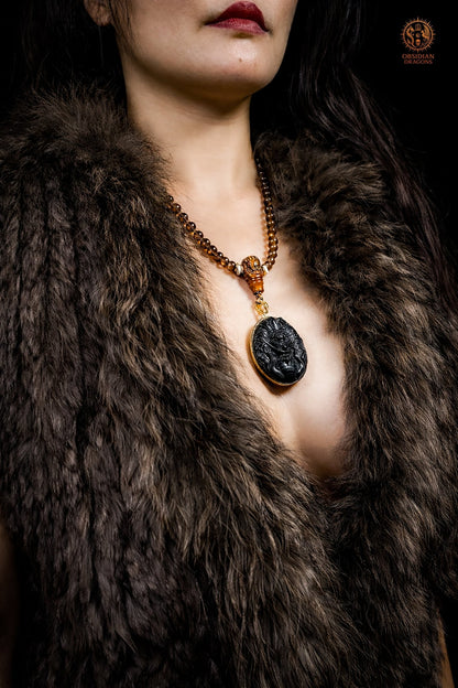 Mala en Obsidienne Dragon – Talisman de Protection Unique - obsidian dragons