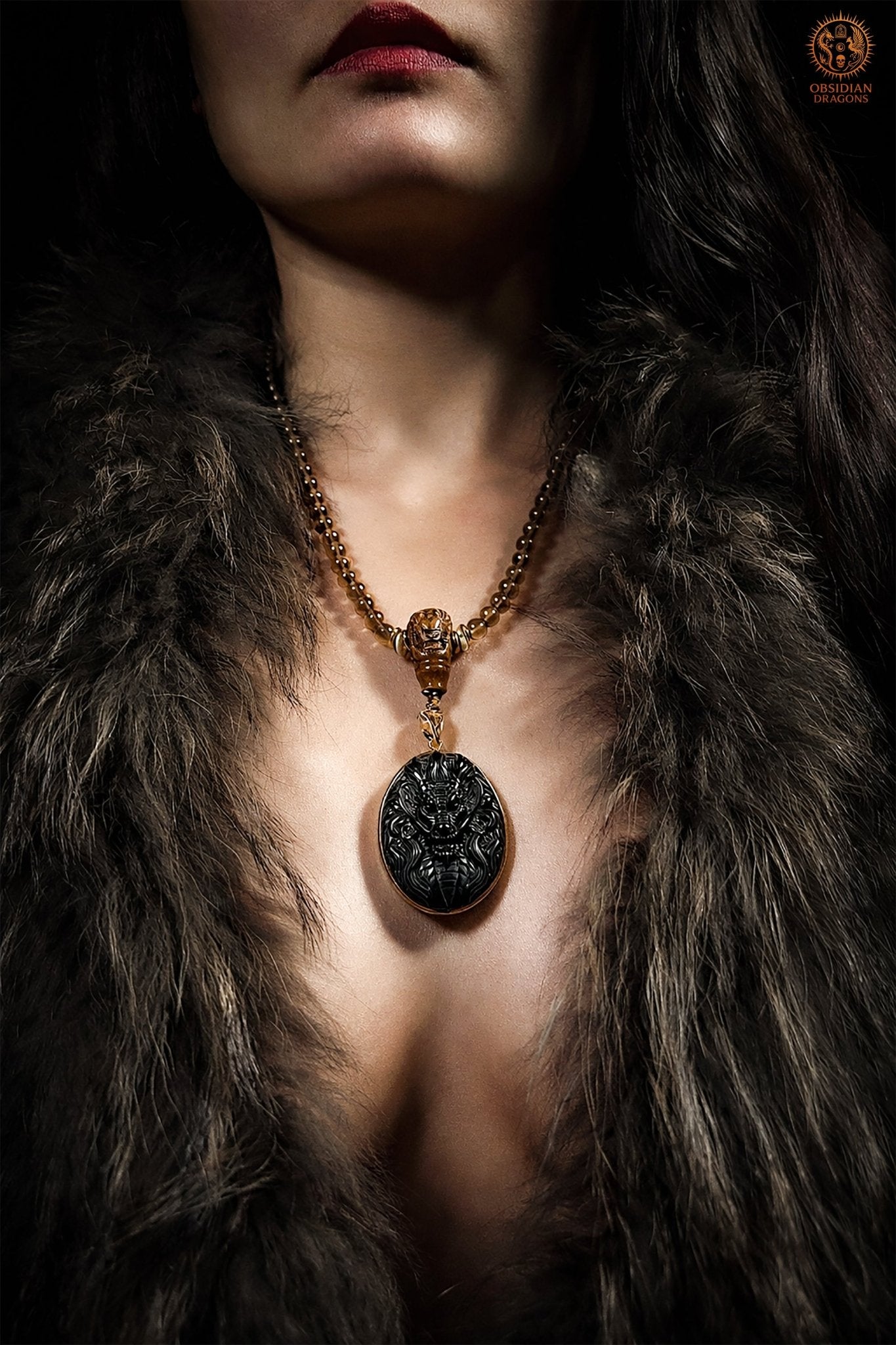 Mala en Obsidienne Dragon – Talisman de Protection Unique - obsidian dragons
