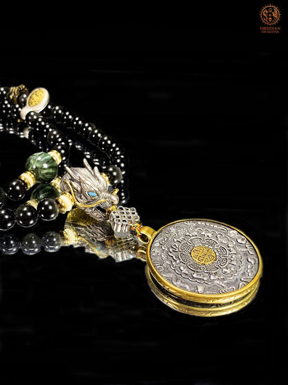Mala en Obsidienne Œil Céleste – Dragon & Bagua Feng Shui | obsidian dragons