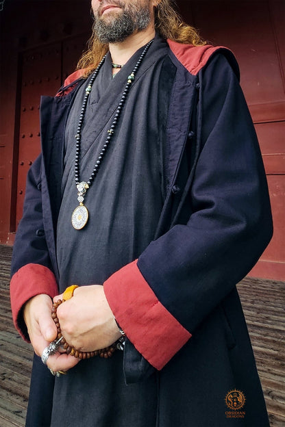Mala en Obsidienne Œil Céleste – Dragon & Bagua Feng Shui