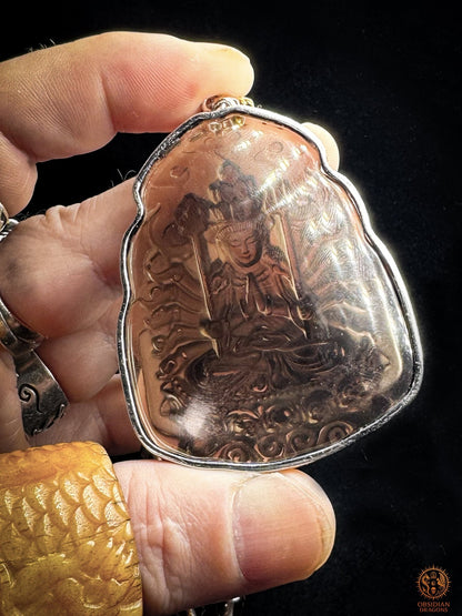 Mala en obsidienne - Pratique de Chenrezig à mille bras | obsidian dragons