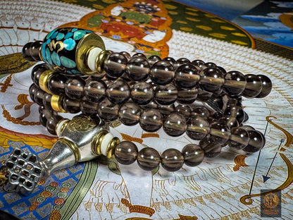 Mala en obsidienne - Pratique de Chenrezig à mille bras | obsidian dragons