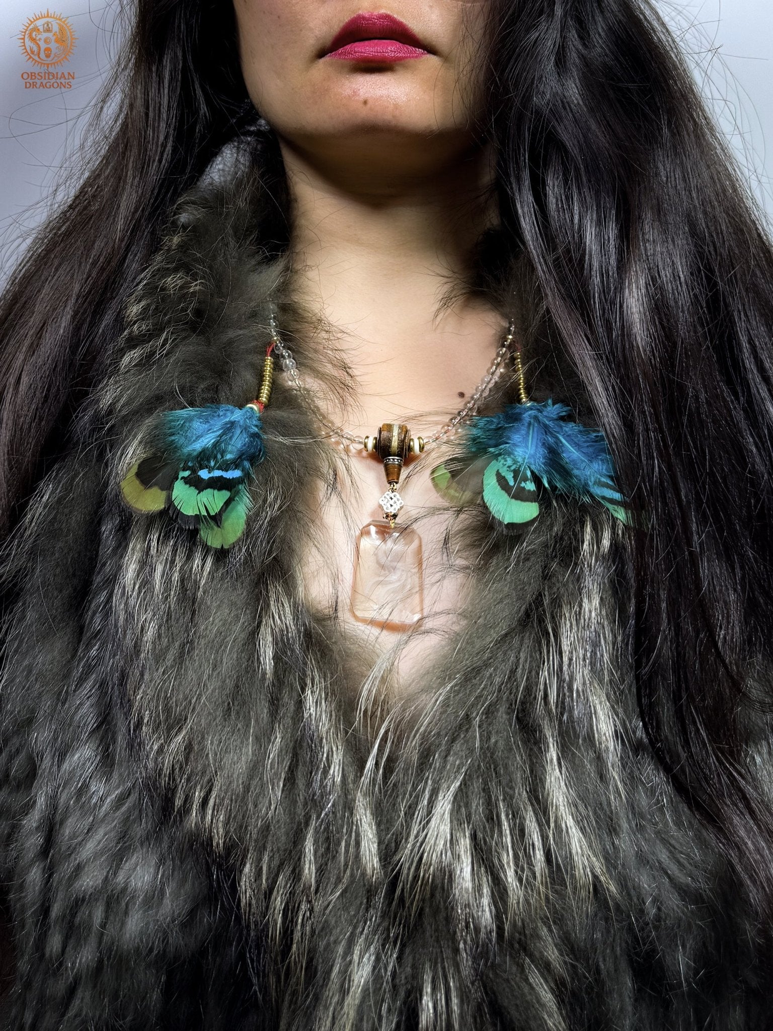 Mala en cristal de roche, Phénix–Renaissance & purification | obsidian dragons