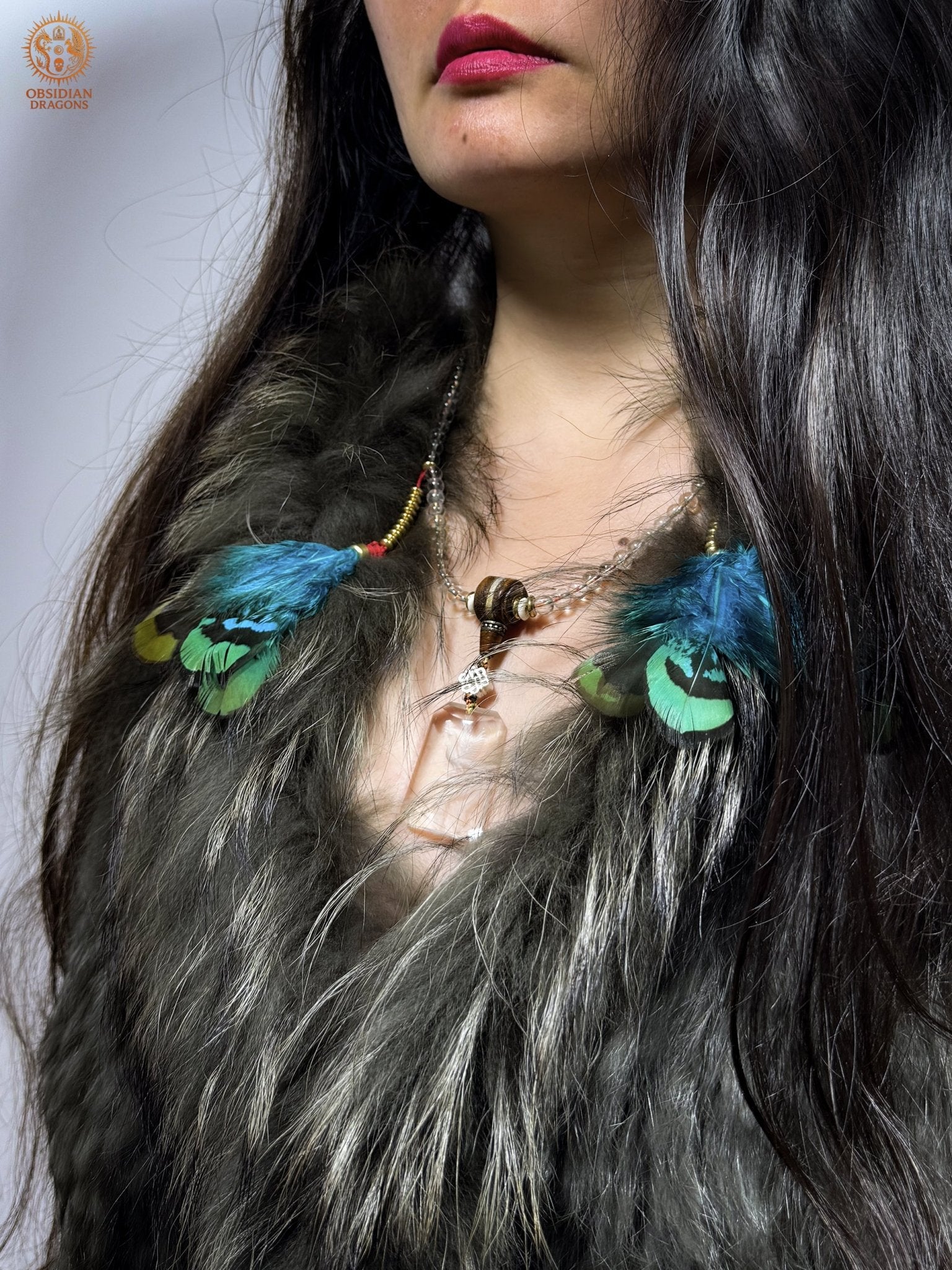 Mala en cristal de roche, Phénix–Renaissance & purification | obsidian dragons