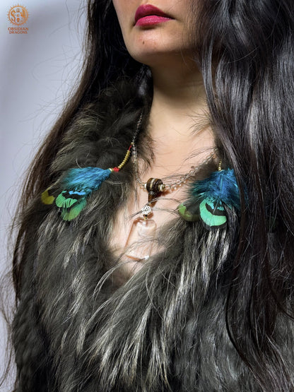 Mala en cristal de roche, Phénix–Renaissance & purification | obsidian dragons