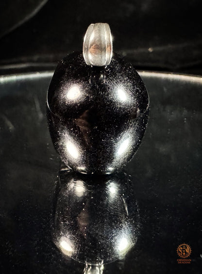 Pendentif crâne en obsidienne noire naturelle | obsidian dragons