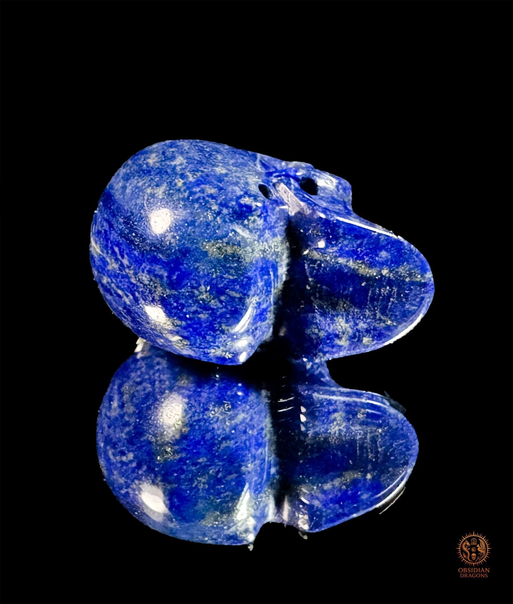 Pendentif crâne en lapis-lazuli naturel | obsidian dragons