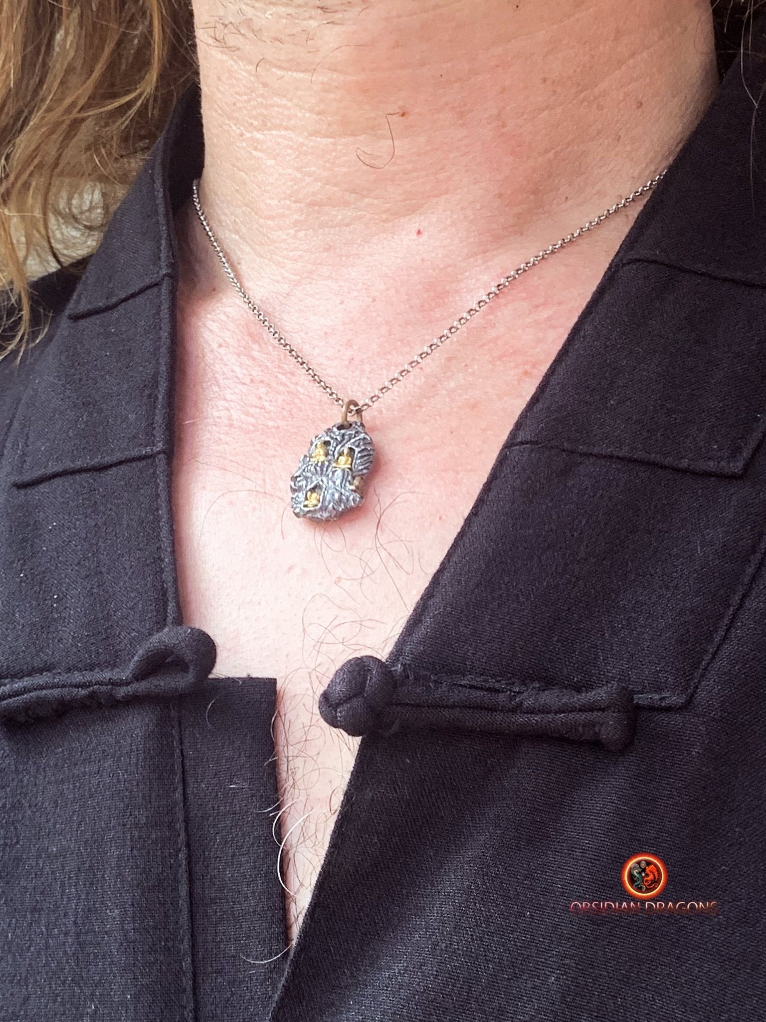 Pendentif Bouddha en Méditation - Argent et Or | obsidian dragons