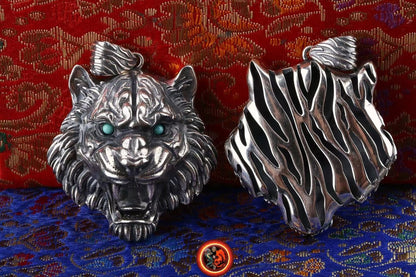 Pendentif Tigre Chamanique en Argent 925 | obsidian dragons