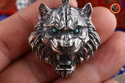 Pendentif Tigre Chamanique en Argent 925 | obsidian dragons