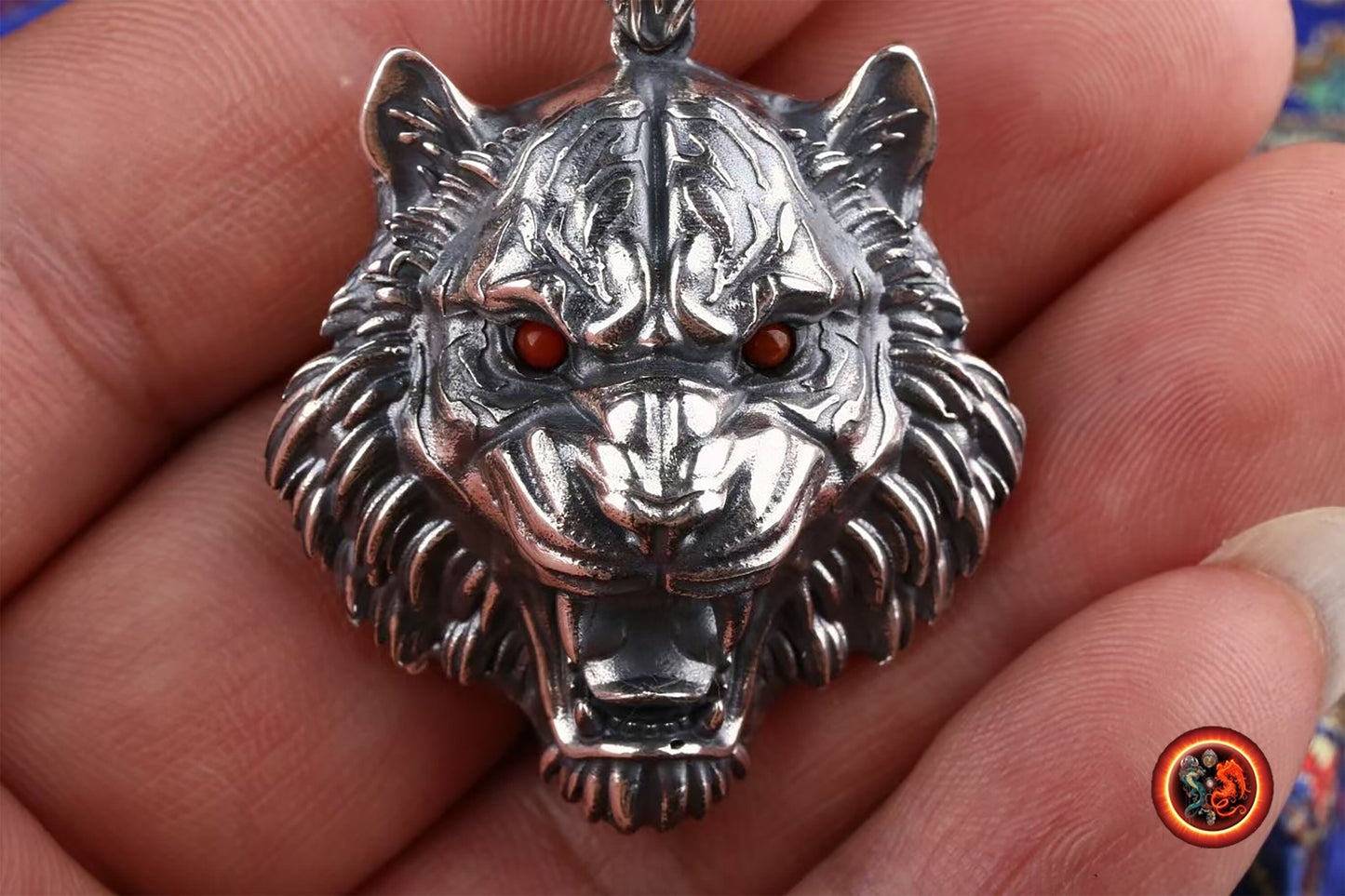 Pendentif Tigre Chamanique en Argent 925 | obsidian dragons