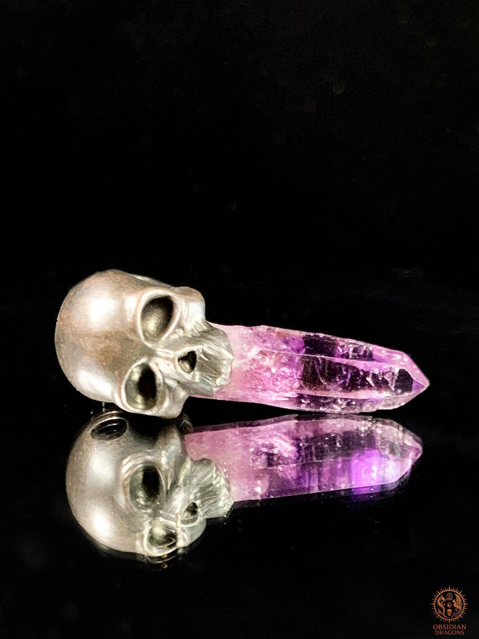 Pendentif Crâne en Argent – Améthyste de Vera Cruz | obsidian dragons
