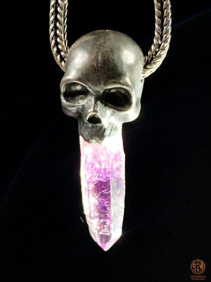 Pendentif Crâne en Argent – Améthyste de Vera Cruz | obsidian dragons