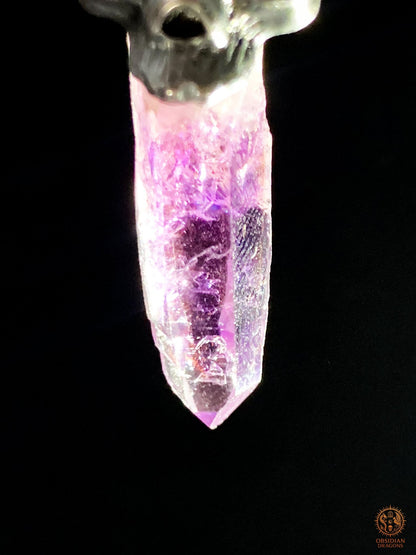 Pendentif Crâne en Argent – Améthyste de Vera Cruz | obsidian dragons