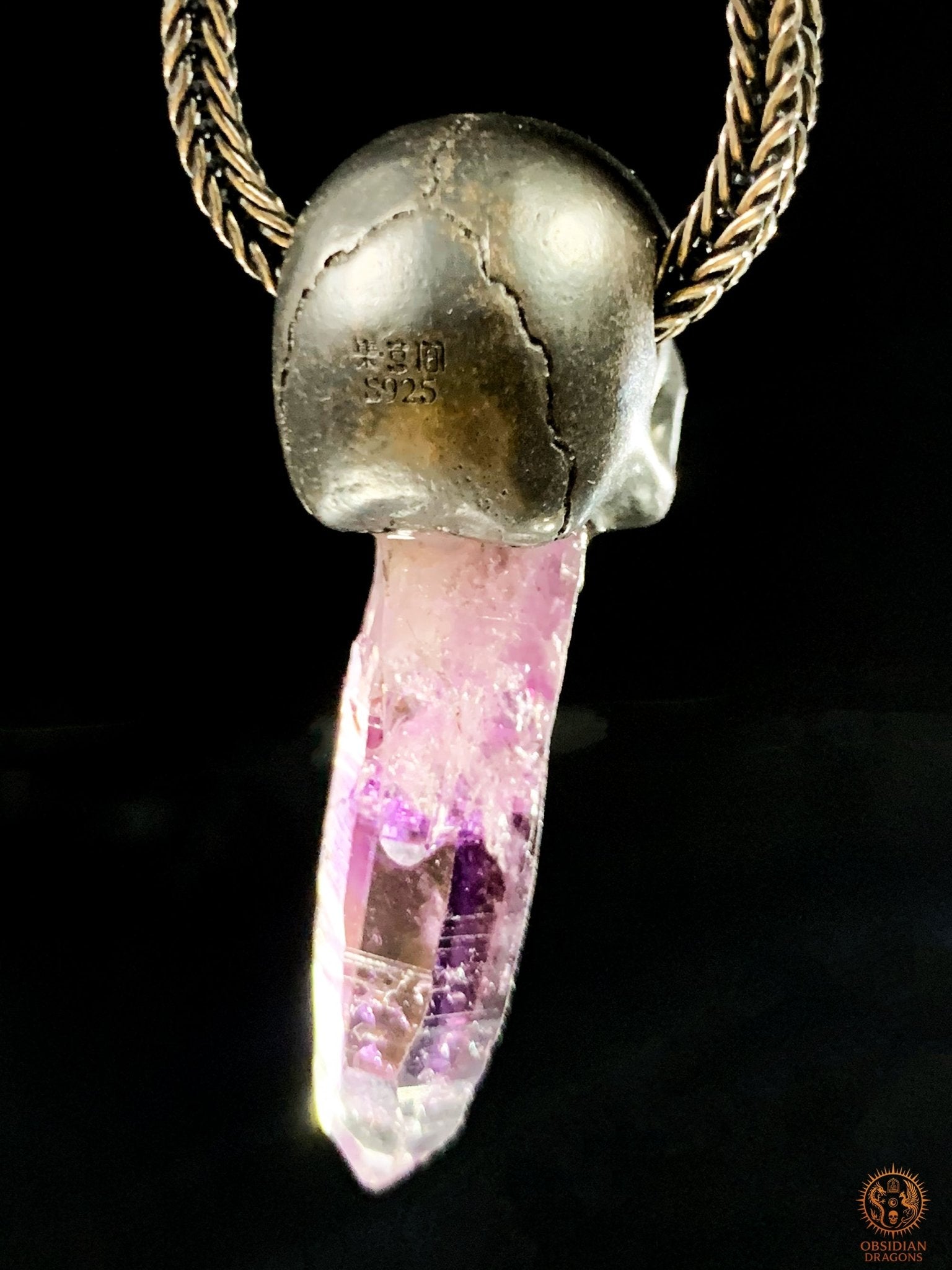 Pendentif Crâne en Argent – Améthyste de Vera Cruz | obsidian dragons