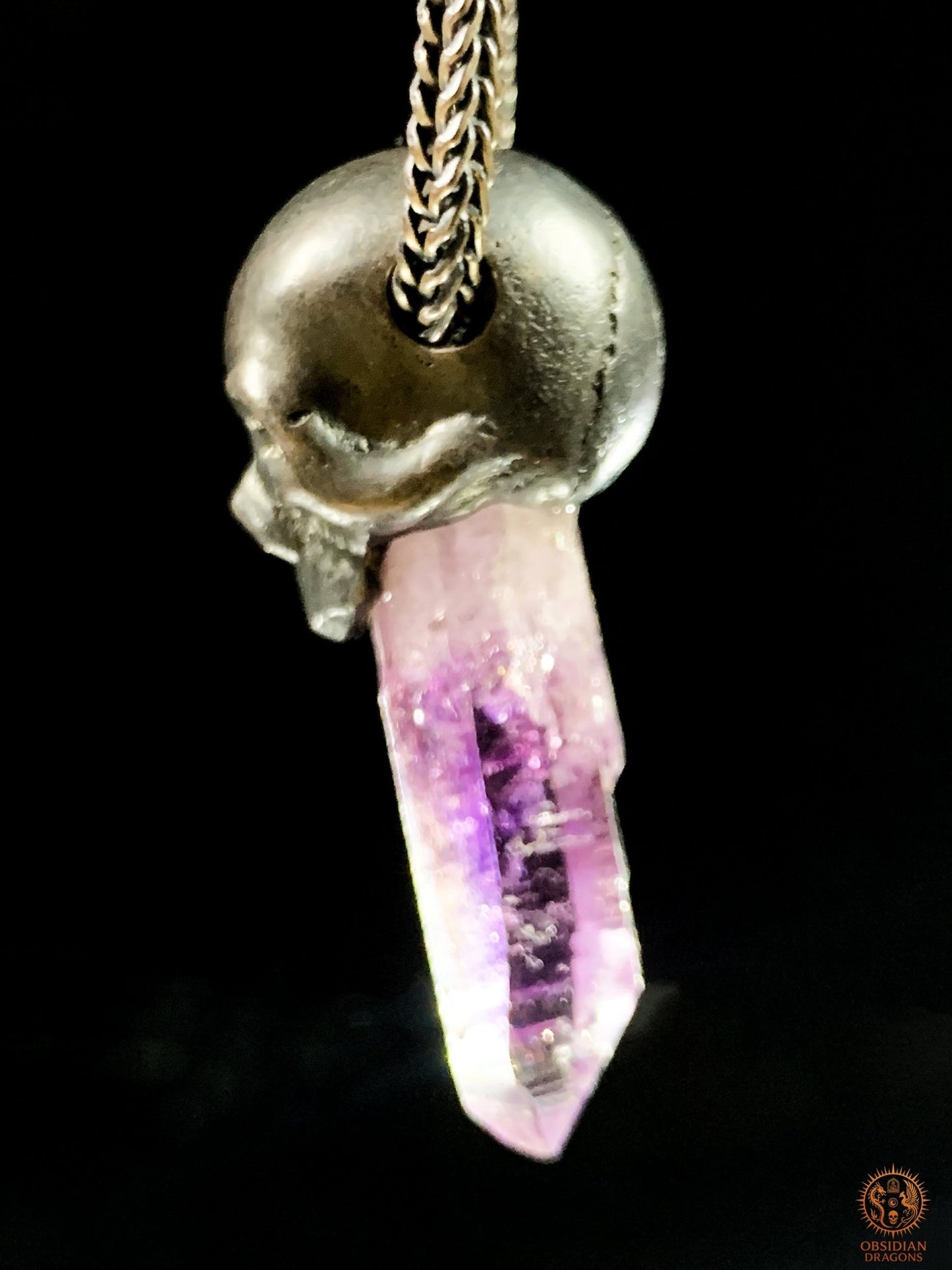 Pendentif Crâne en Argent – Améthyste de Vera Cruz | obsidian dragons
