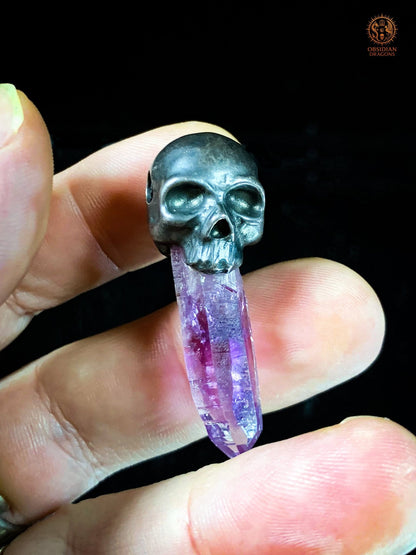 Pendentif Crâne en Argent – Améthyste de Vera Cruz | obsidian dragons