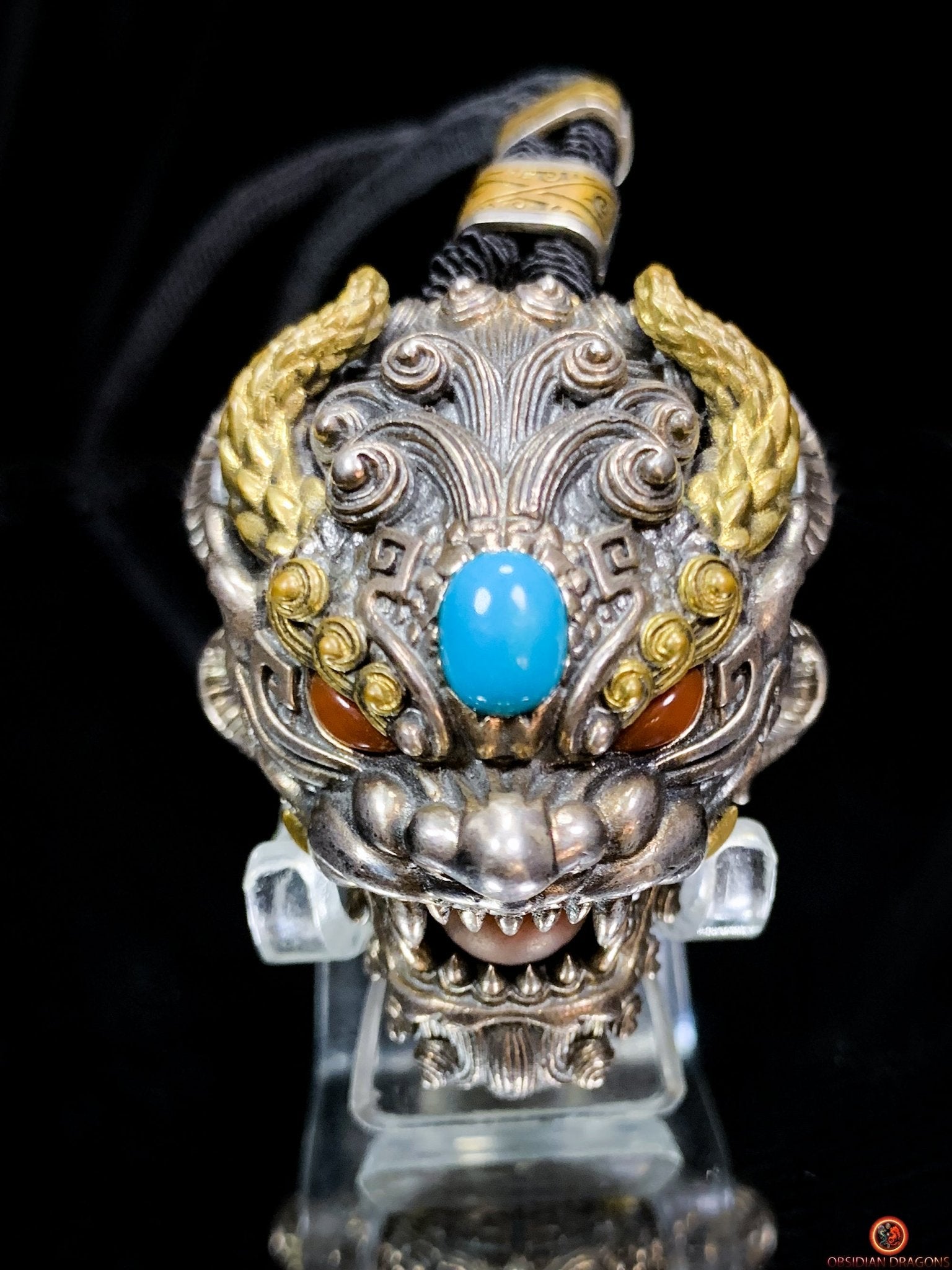 Pendentif Dragon - Turquoise – Clochette Protectrice Taoïste | obsidian dragons