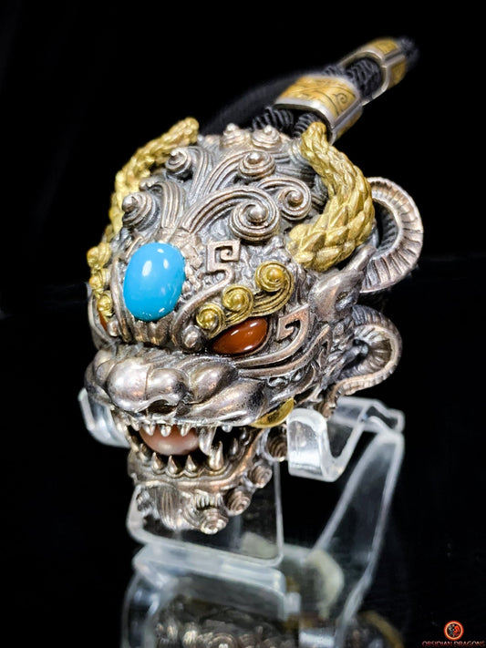 Pendentif Dragon - Turquoise – Clochette Protectrice Taoïste | obsidian dragons