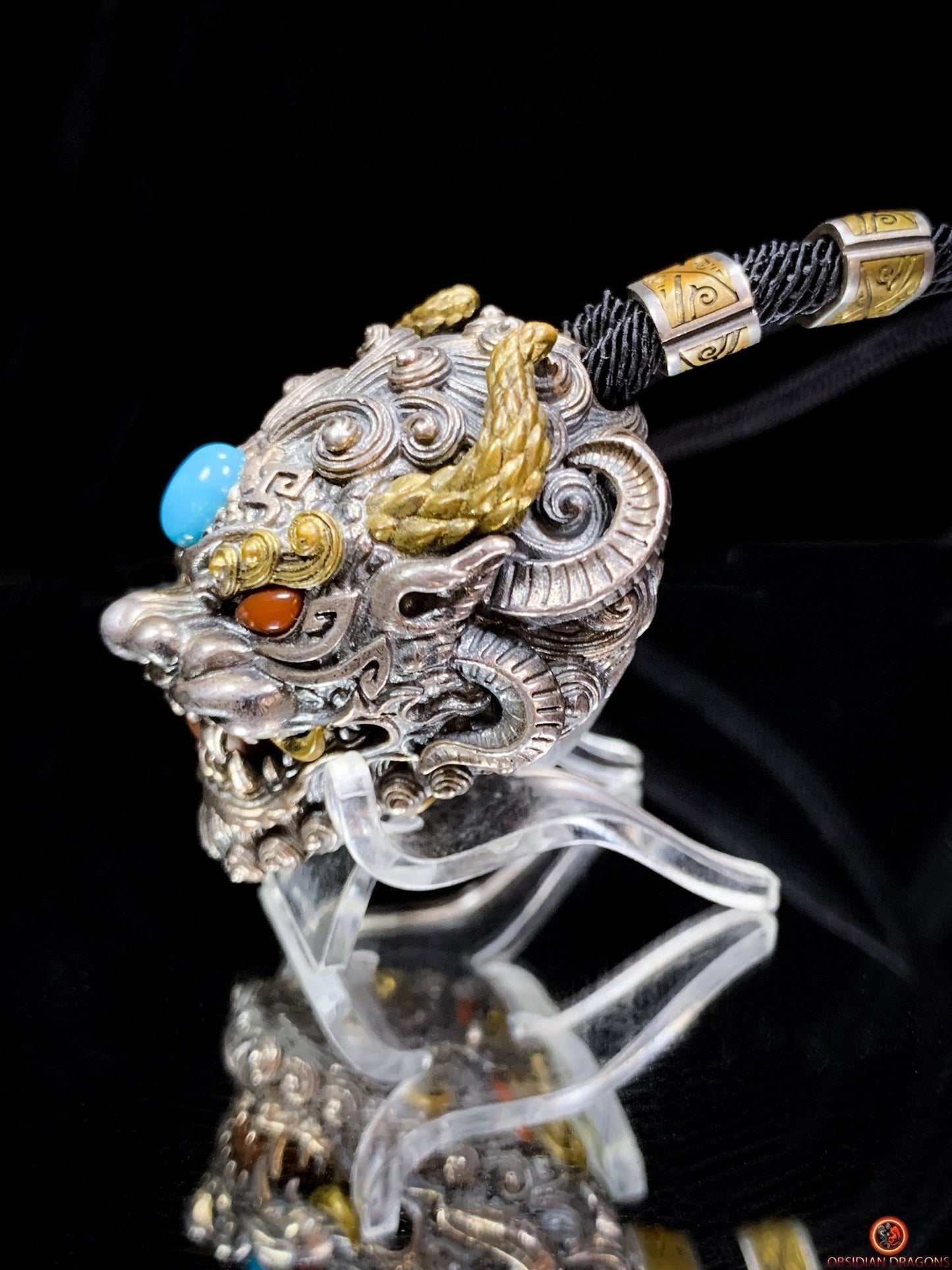 Pendentif Dragon - Turquoise – Clochette Protectrice Taoïste | obsidian dragons