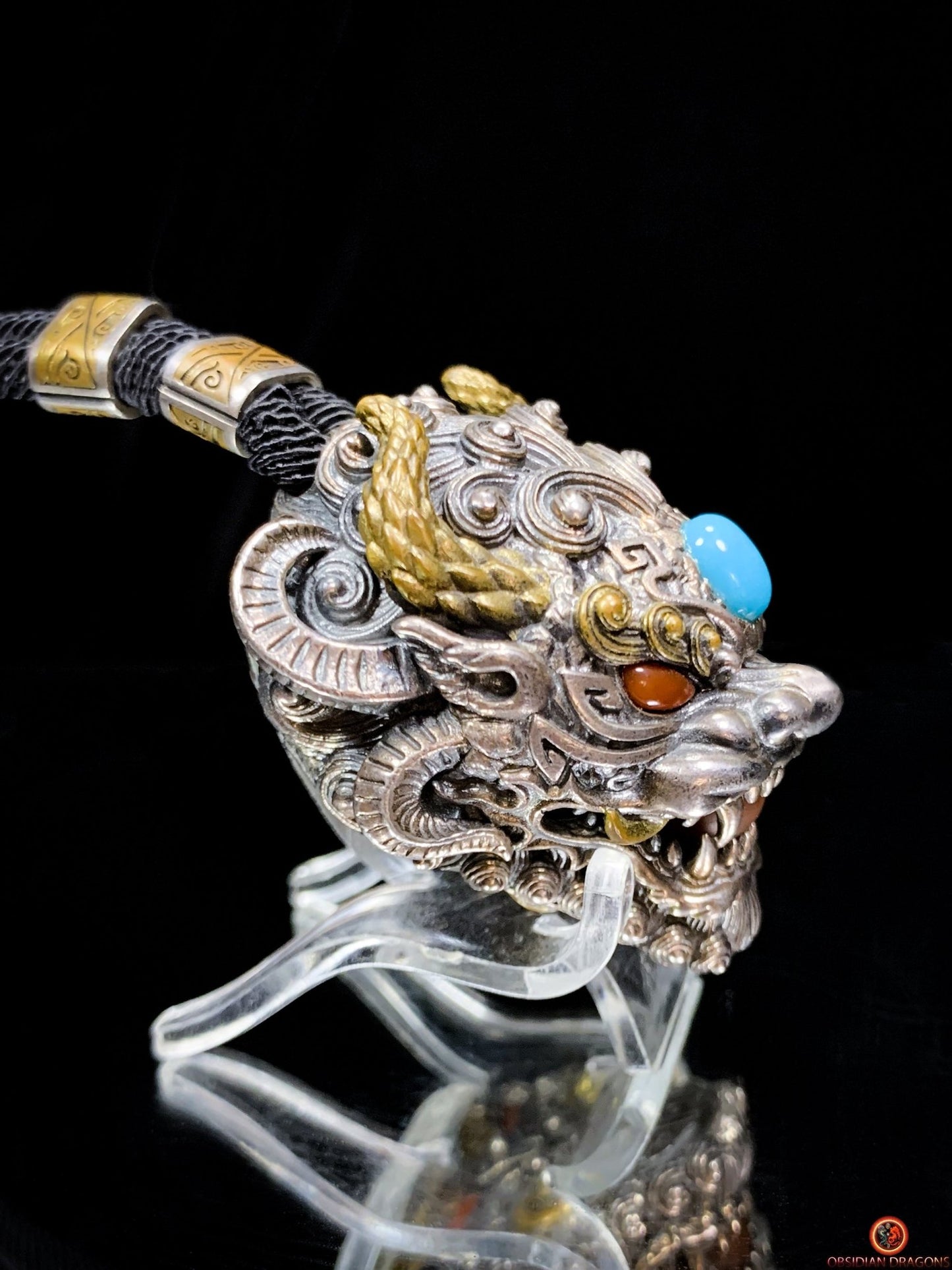 Pendentif Dragon - Turquoise – Clochette Protectrice Taoïste