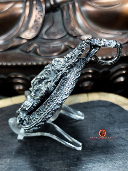 Pendentif Ganesh en Argent 925 - Artisanat et Spiritualité | obsidian dragons