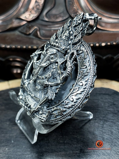 Pendentif Ganesh en Argent 925 - Artisanat et Spiritualité | obsidian dragons