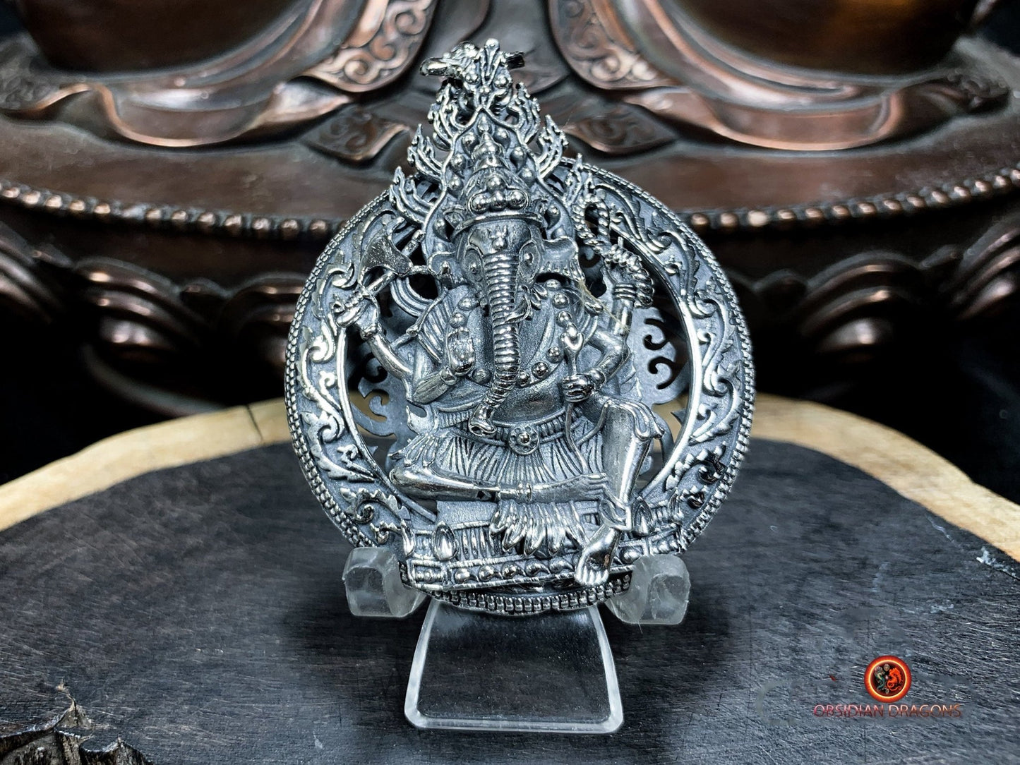 Pendentif Ganesh en Argent 925 - Artisanat et Spiritualité | obsidian dragons