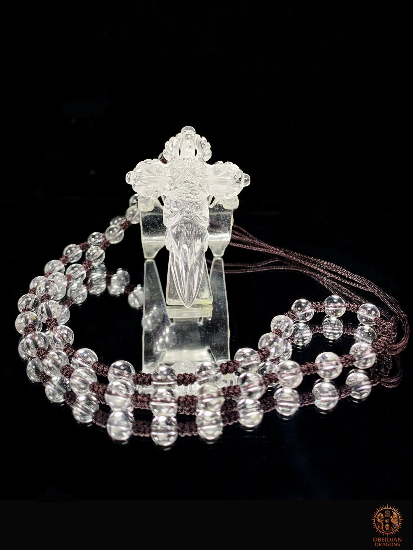 Pendentif Phurba en Cristal de Roche naturel - Vaincre les démons | obsidian dragons