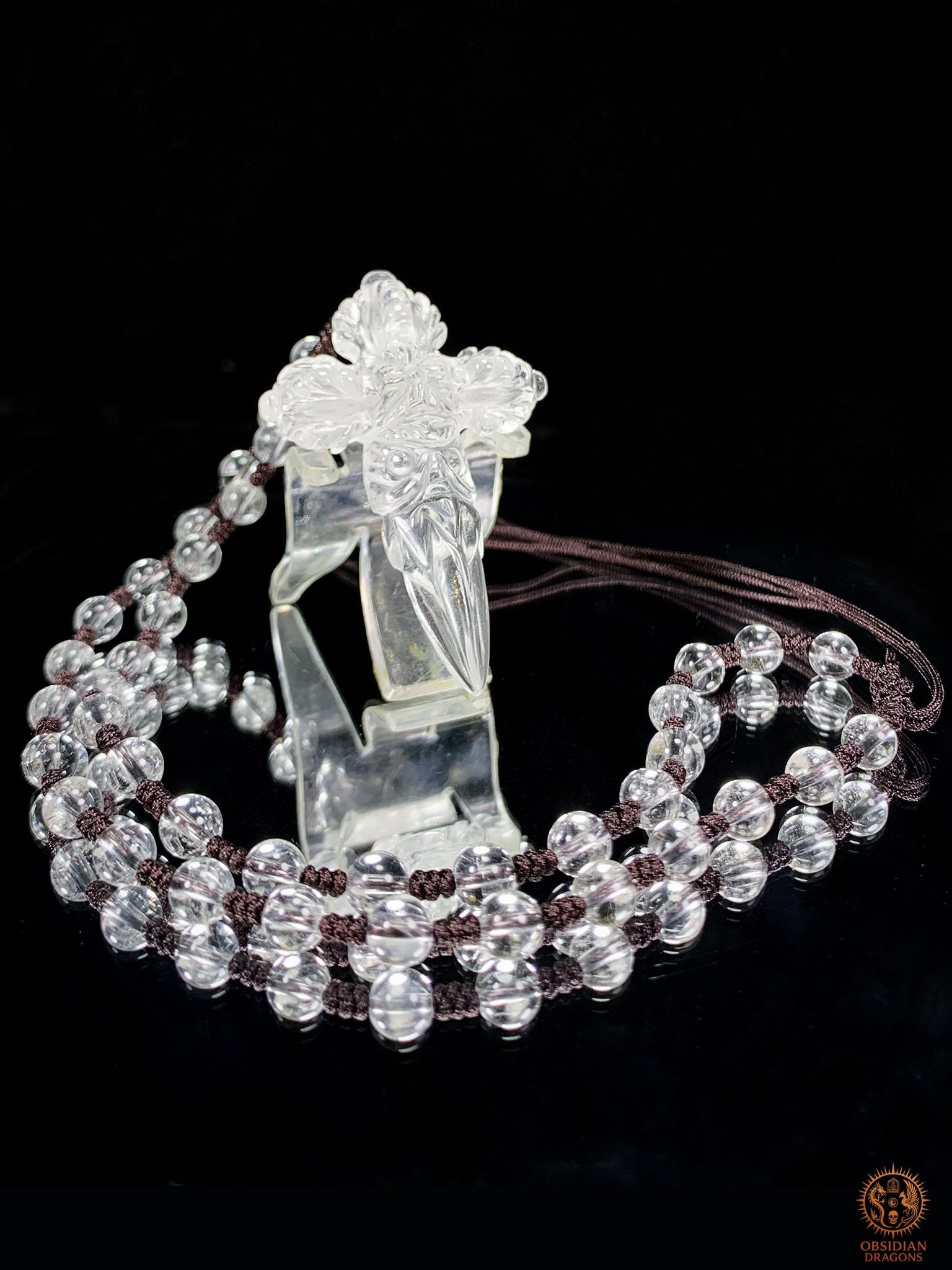 Pendentif Phurba en Cristal de Roche naturel - Vaincre les démons | obsidian dragons