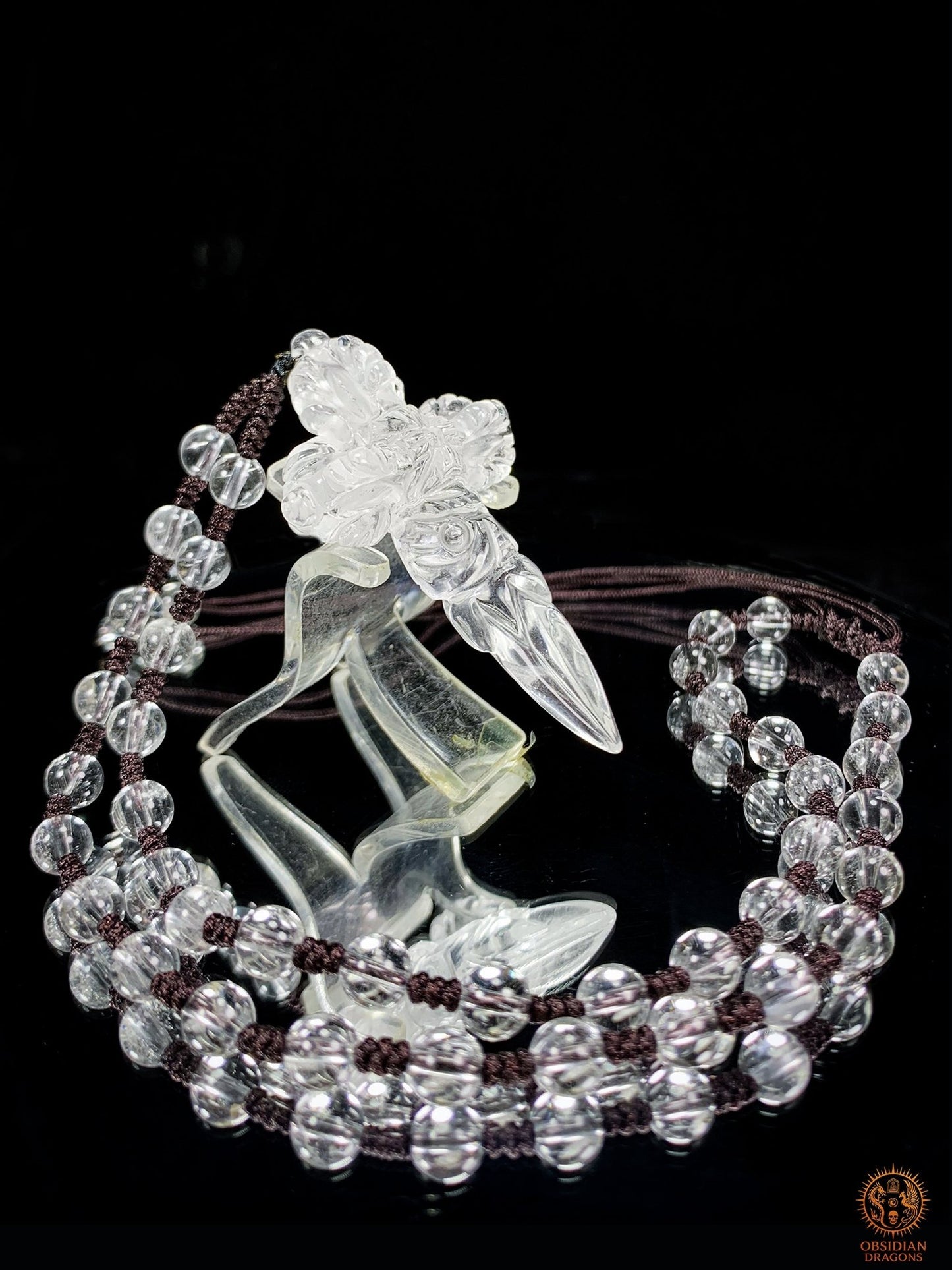 Pendentif Phurba en Cristal de Roche naturel - Vaincre les démons | obsidian dragons