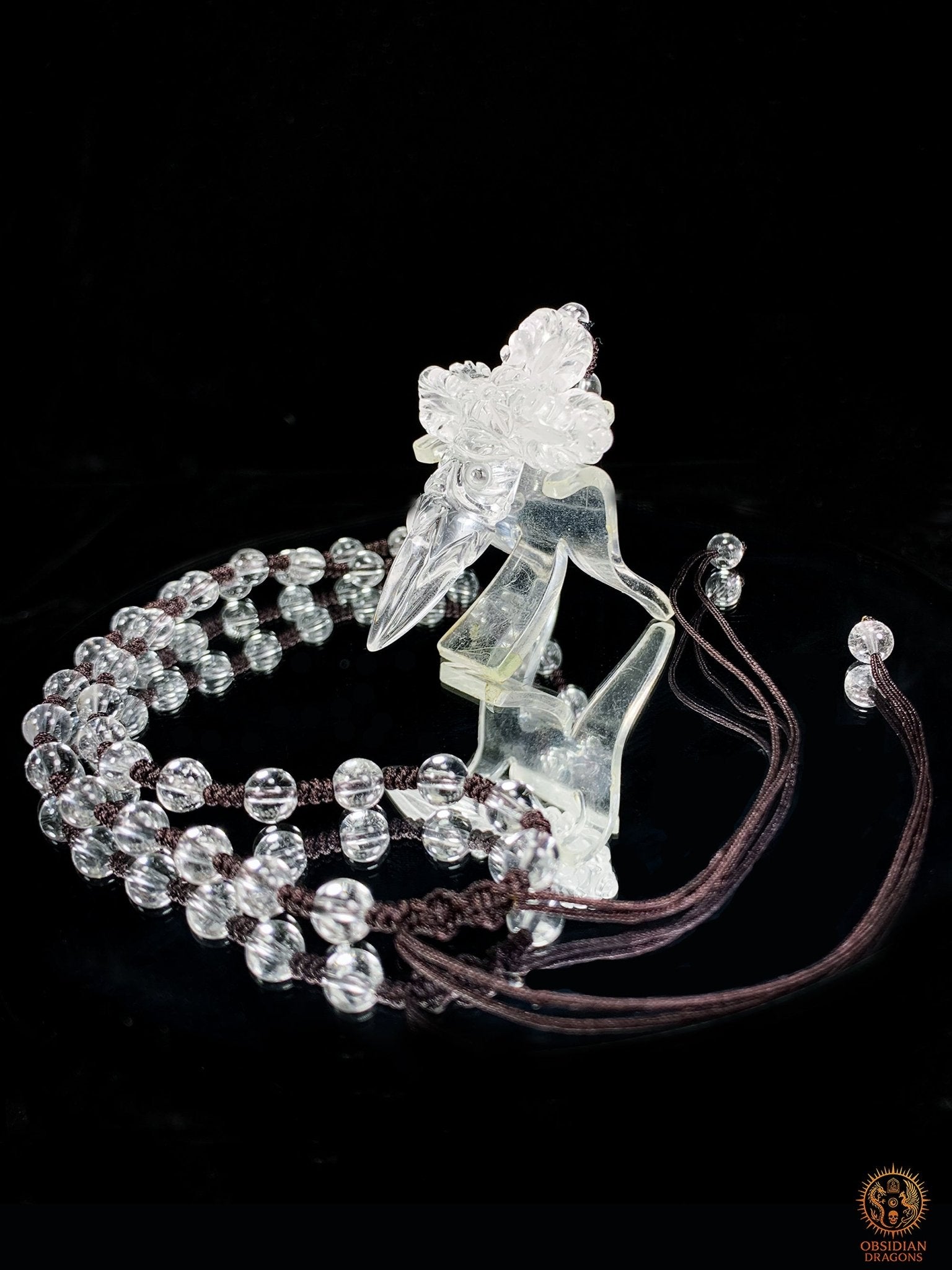 Pendentif Phurba en Cristal de Roche naturel - Vaincre les démons | obsidian dragons